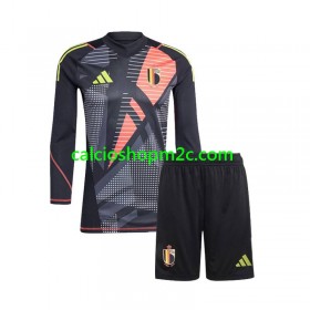 Belgio Portiere Bambino Maglia Prima Euro 2024 Manica Lunga